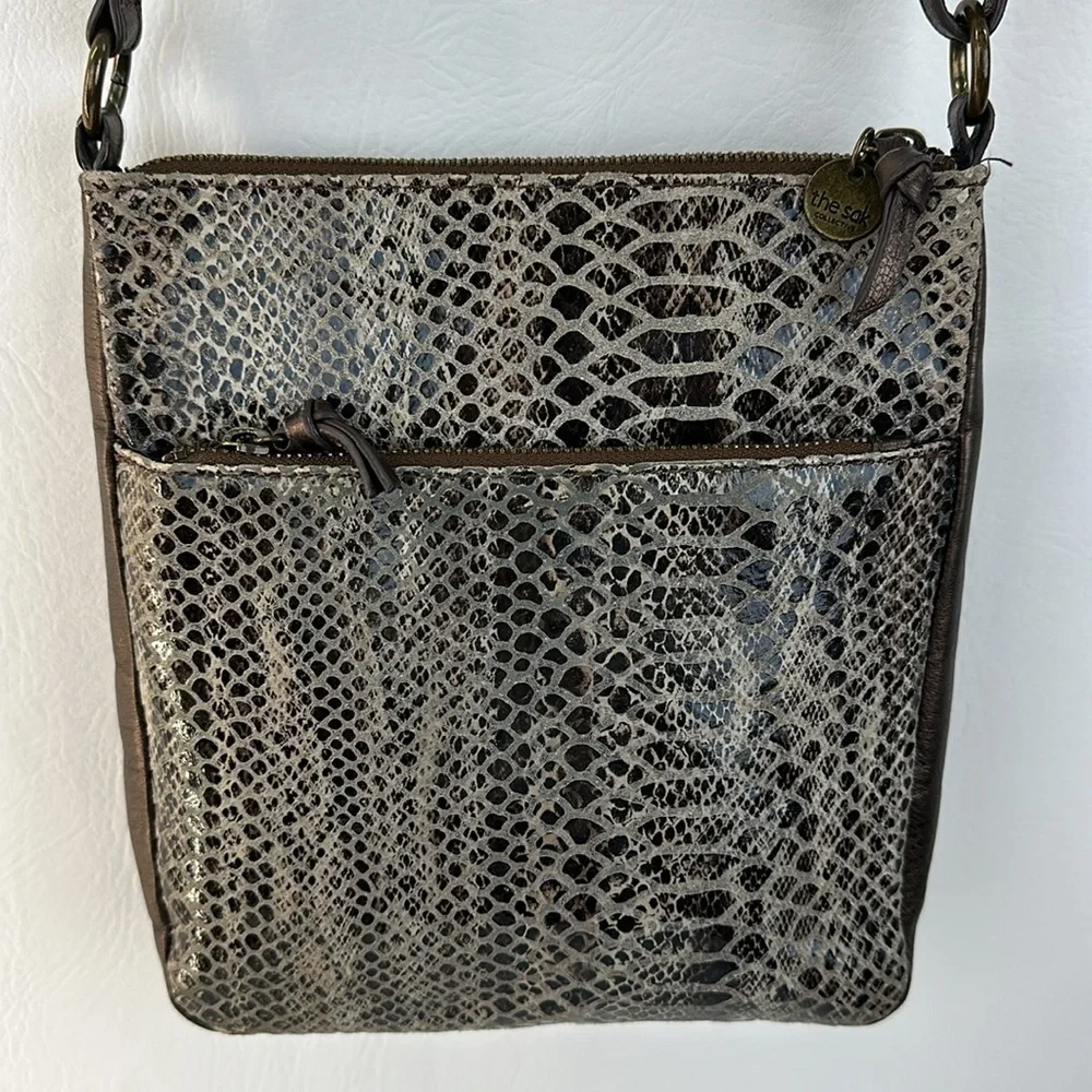 The Sak Snakeskin Small Leather Crossbody
